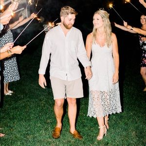 White lace A Line Midi Dress from Nordstrom